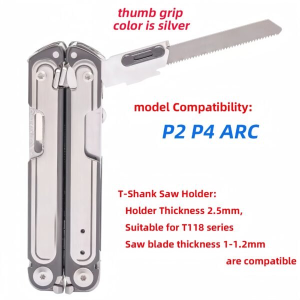 Stainless steel Saw T-Shank Holder with Thumb Grip Saw Extender for Leatherman Free P2 P4 ARC DIY Accessories