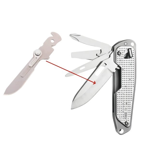 For Leatherman T2 T4 Main knife Scalpel Handle with Thumb Grip Easy Open Fit Surgical #22 Blade Accessories
