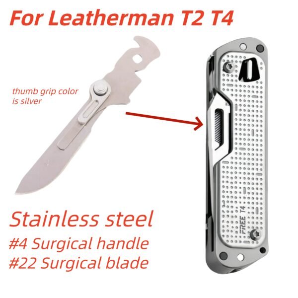 For Leatherman T2 T4 Main knife Scalpel Handle with Thumb Grip Easy Open Fit Surgical #22 Blade Accessories