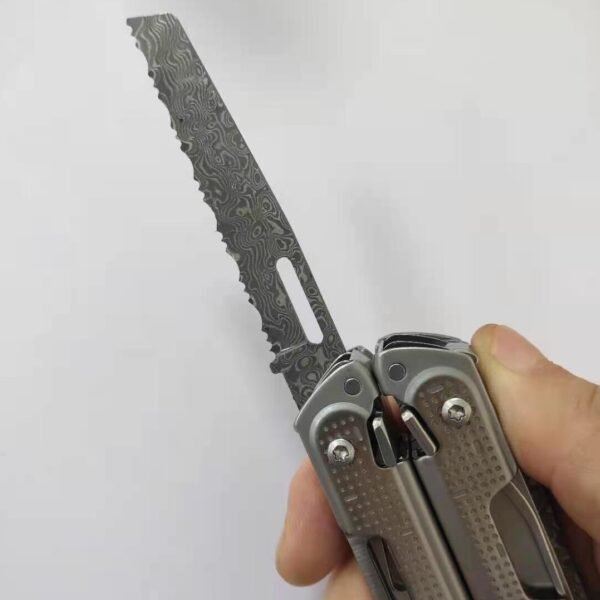 VG10 Core Damascus Steel Replacement Blade For Leatherman P4 Serrated Cutter Tooth Knife DIY Accessories