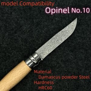 Made of Damascus powder Steel Replaceable Blade For Opinel No.10 #10 Folding Knife DIY Accessories