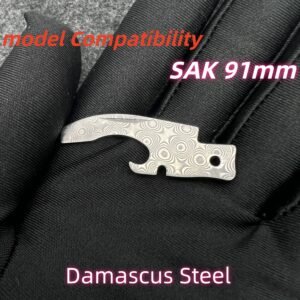Damascus Steel Bottle Opener with screwdriver Replacement Small Blade For 91mm Victorinox SAK-NiceToolHome