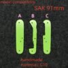 1 Pcs G10 Liners Lining Clamping Plate Partition Green Color For 91mm Victorinox Swiss Army Knife SAK DIY Accessories