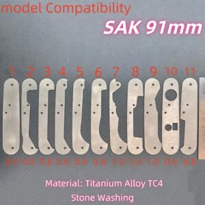 1 Pcs TC4 Titanium alloy Liners Lining Clamping Plate Partition For 91mm Victorinox Swiss Army Knife SAK DIY Accessories