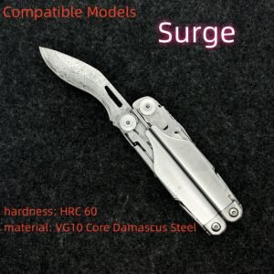 VG10 Core Damascus Steel Blade Replacement part For Leatherman Surge Main Knife DIY Accessories