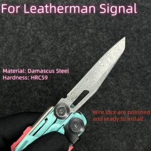 Damascus Steel Replacement Blade For Leatherman Signal Knife-NiceToolHome