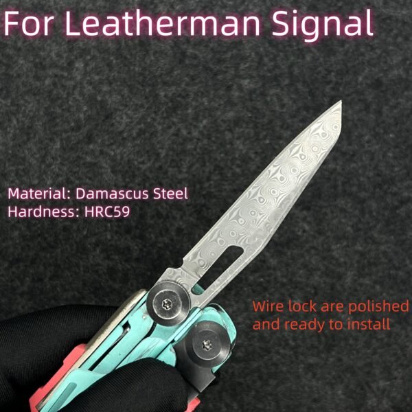 Damascus Steel Replacement Blade For Leatherman Signal Knife-NiceToolHome
