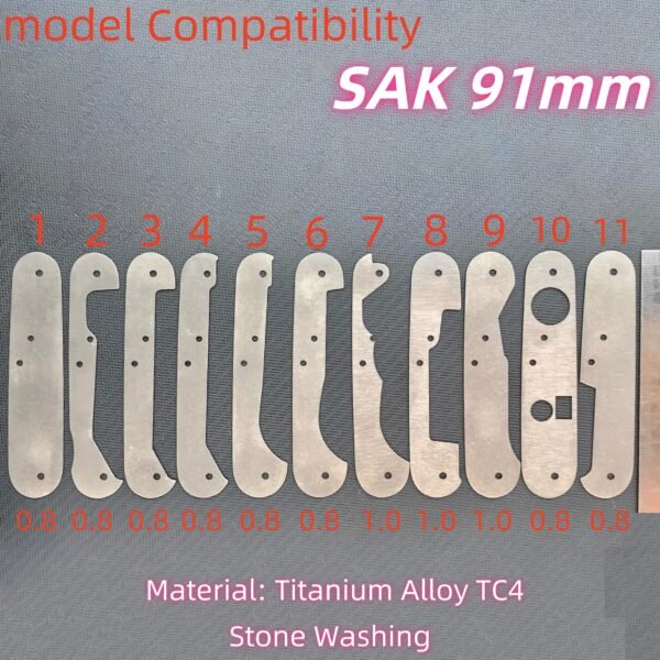 1 Pcs TC4 Titanium alloy Liners Lining Clamping Plate Partition For 91mm Victorinox Swiss Army Knife SAK DIY Accessories