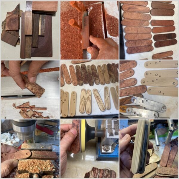 1 Pair Handmade RoseWood Scale Grip Handle Scales For 91mm Victorinox Swiss Army Knife SAK DIY Accessories Style1