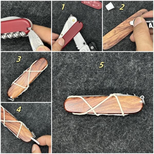 1 Pair Handmade RoseWood Scale Grip Handle Scales For 91mm Victorinox Swiss Army Knife SAK DIY Accessories Style1
