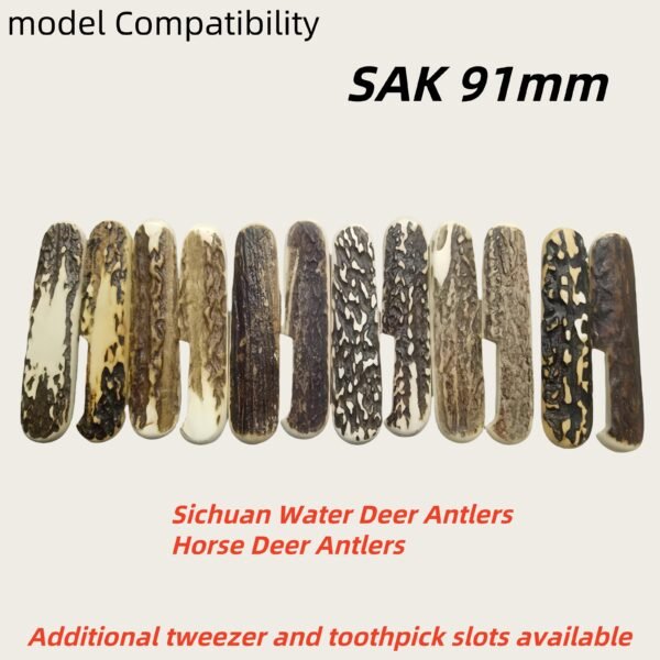 Deer Antlers Handle Scales For 91mm Victorinox SAK-NiceToolHome